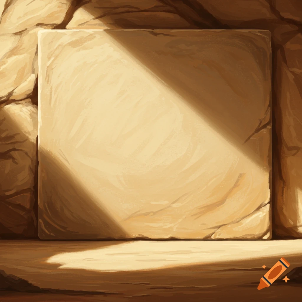 A blank sandstone wall in a sunlit cave.