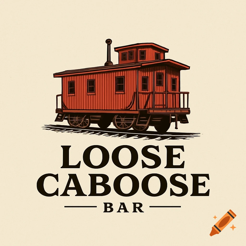 Logo featuring a red train caboose above the text 'LOOSE CABOOSE BAR ...