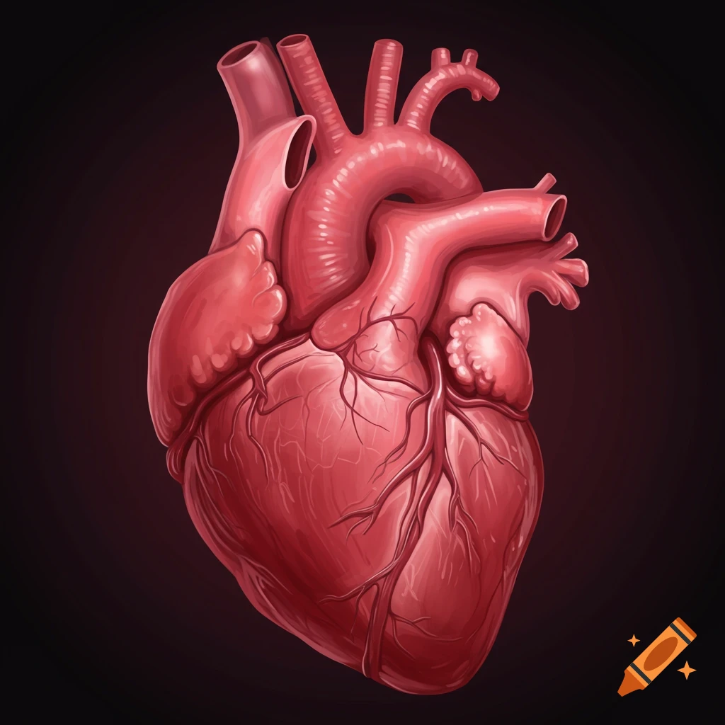 A stylized illustration of a human heart