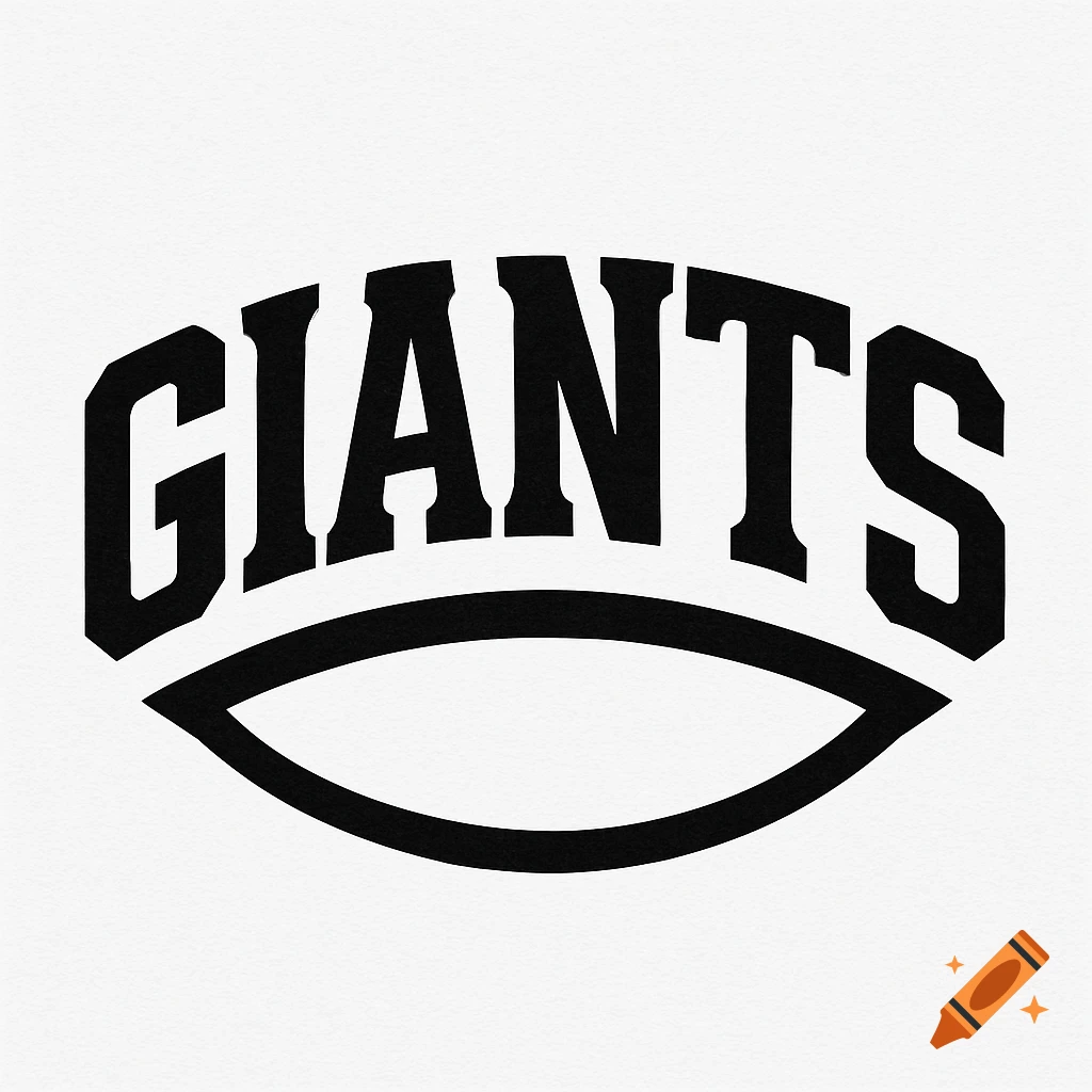 Black and white logo with the arched word GIANTS above a curved shape.