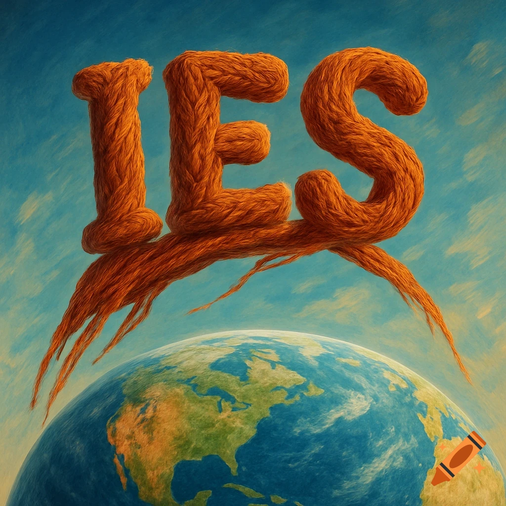 Giant fuzzy orange letters IES jumping over the Earth