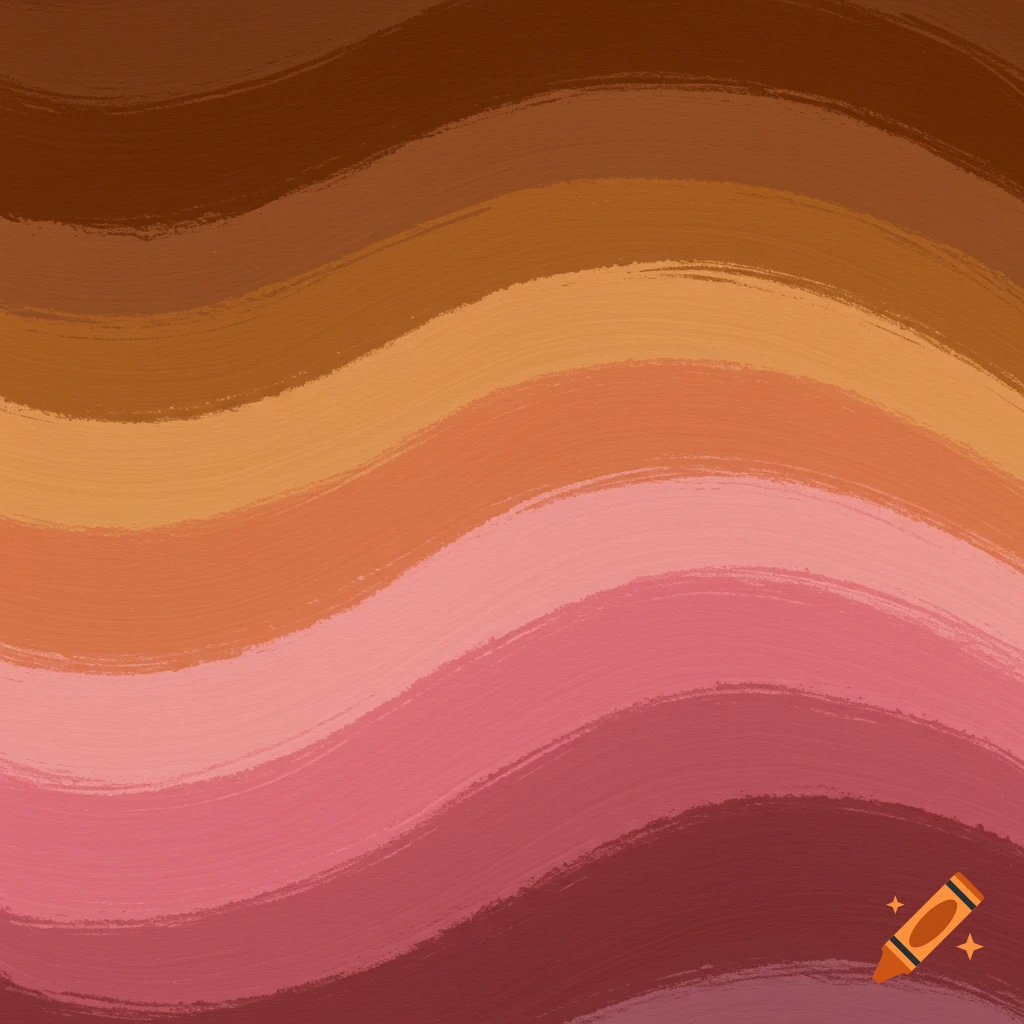 Abstract background of wavy horizontal stripes in shades of brown, orange, and pink with a painterly texture.