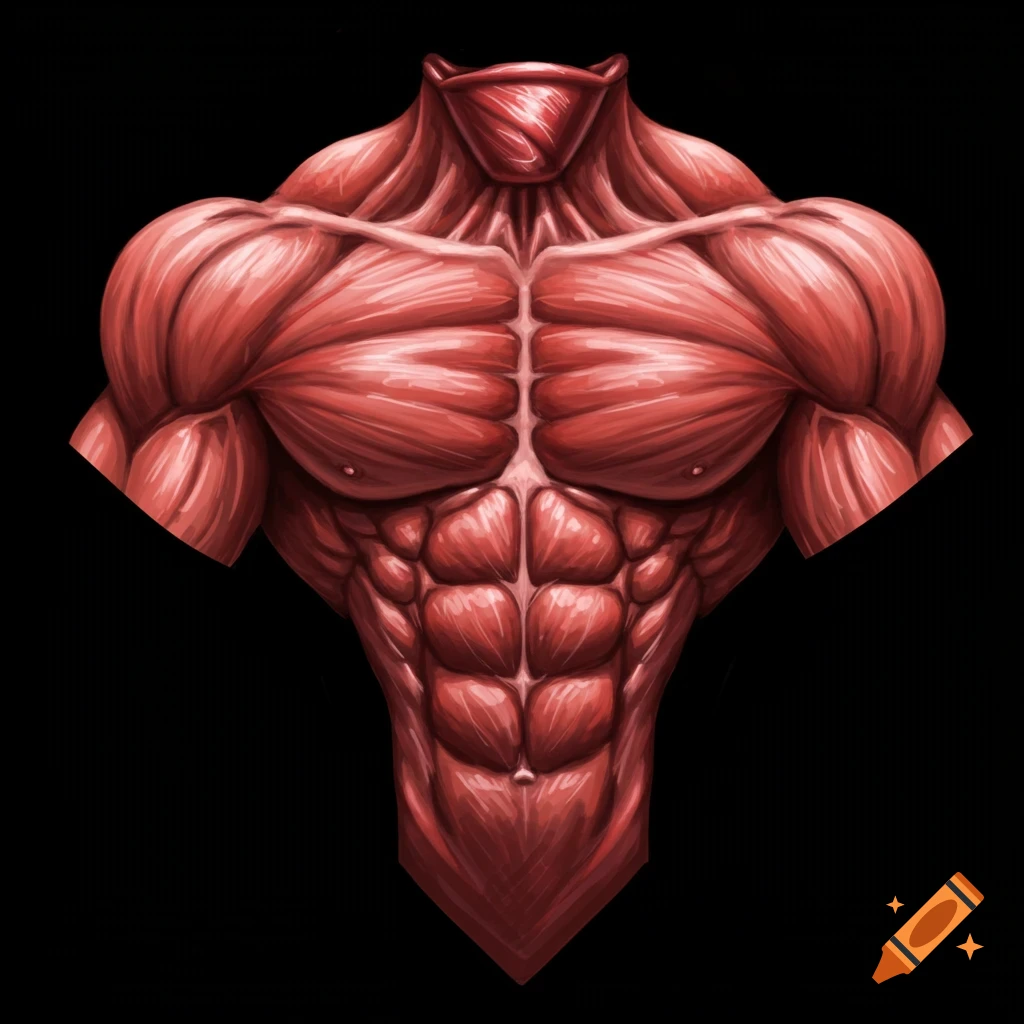 Close-up illustration of human chest, shoulder, and neck muscles.