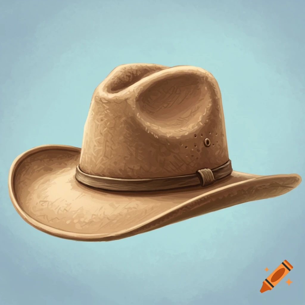 Digital painting of a tan hat