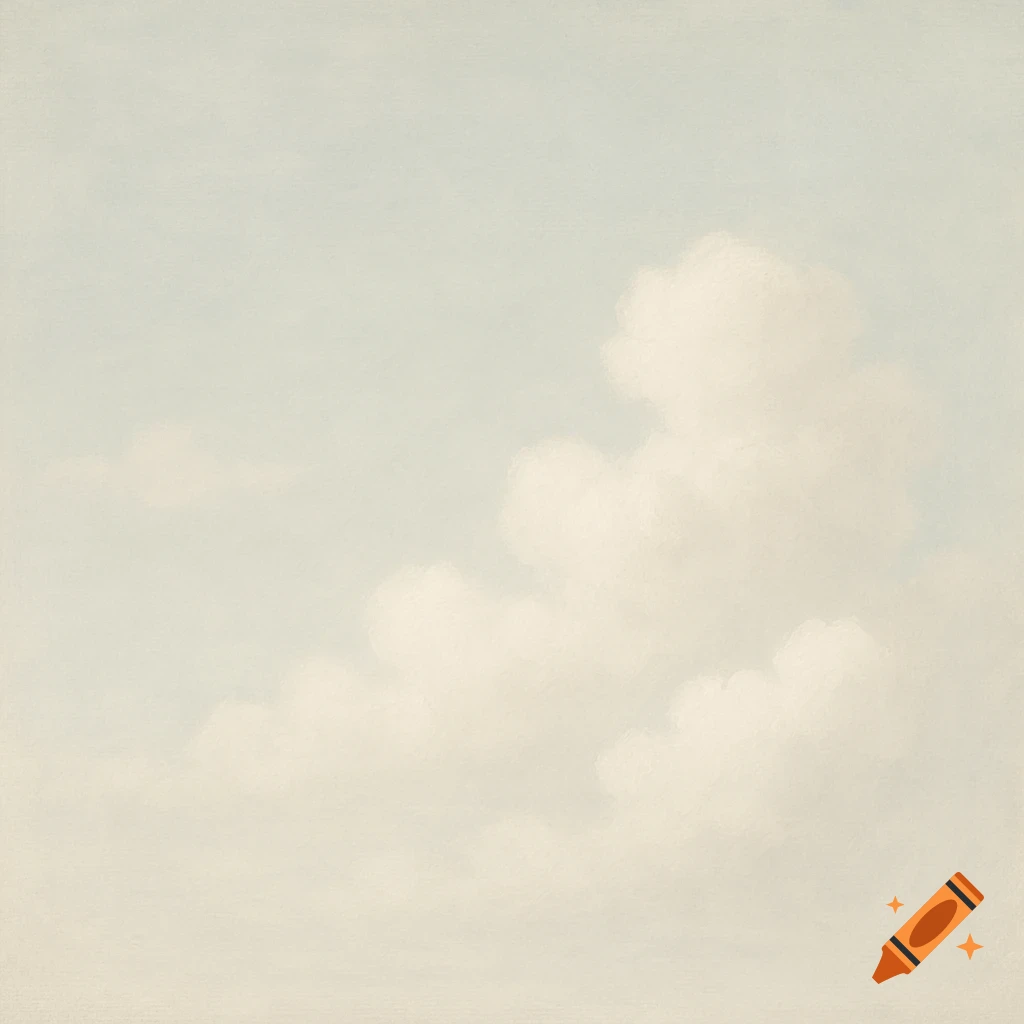 Soft white clouds in a pale sky
