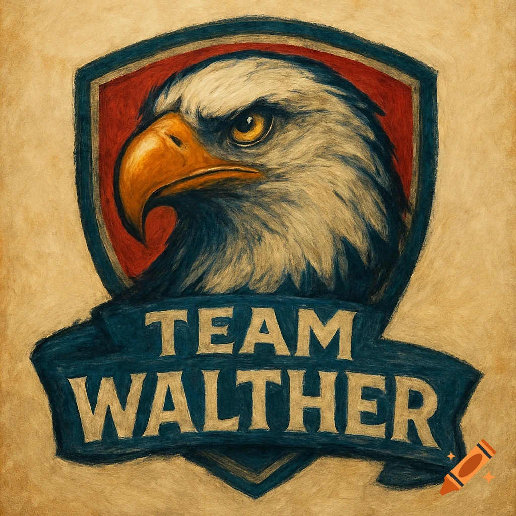 Logo of an eagle head above a banner reading "TEAM WALTHER".