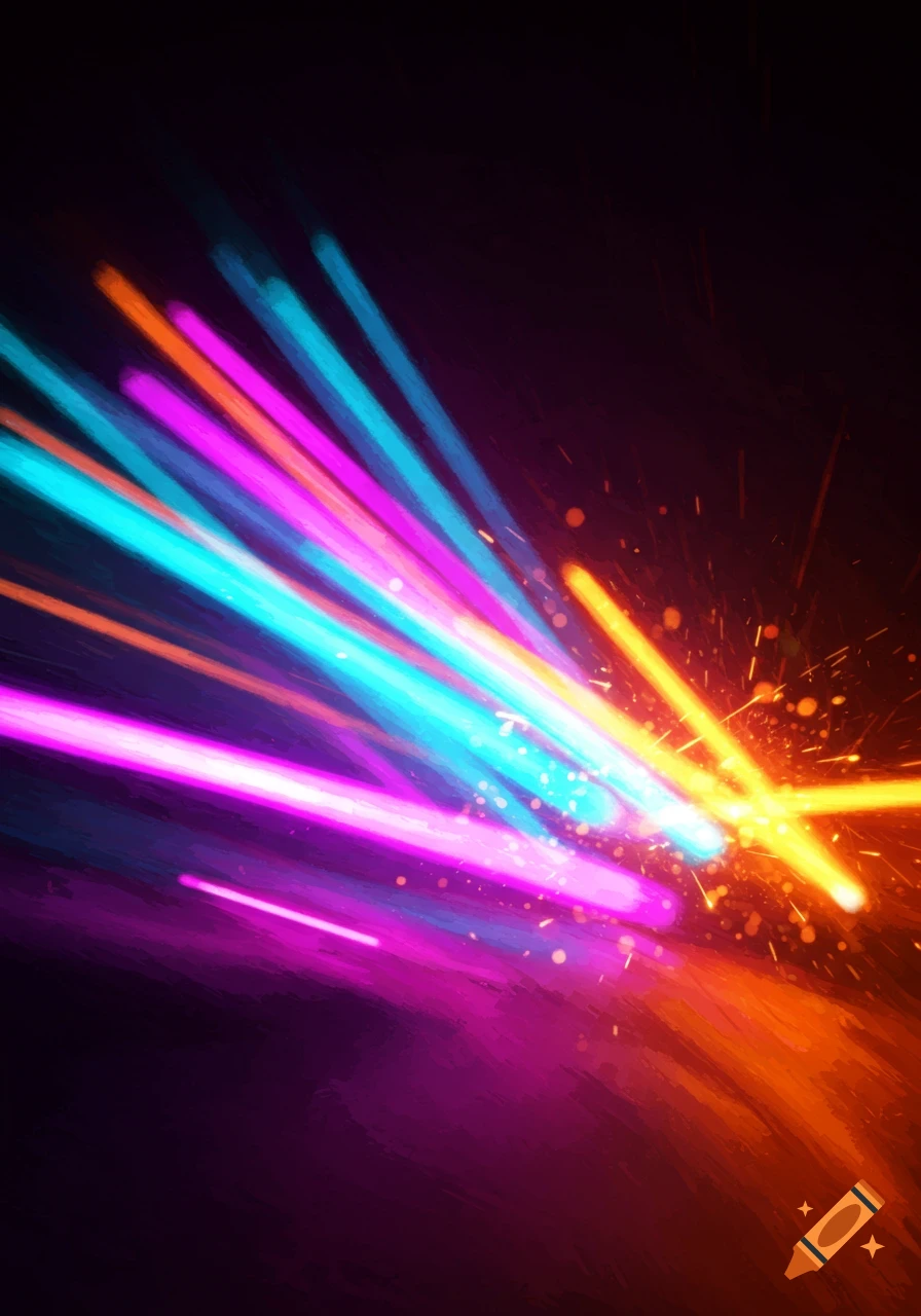 Abstract background with colorful light streaks