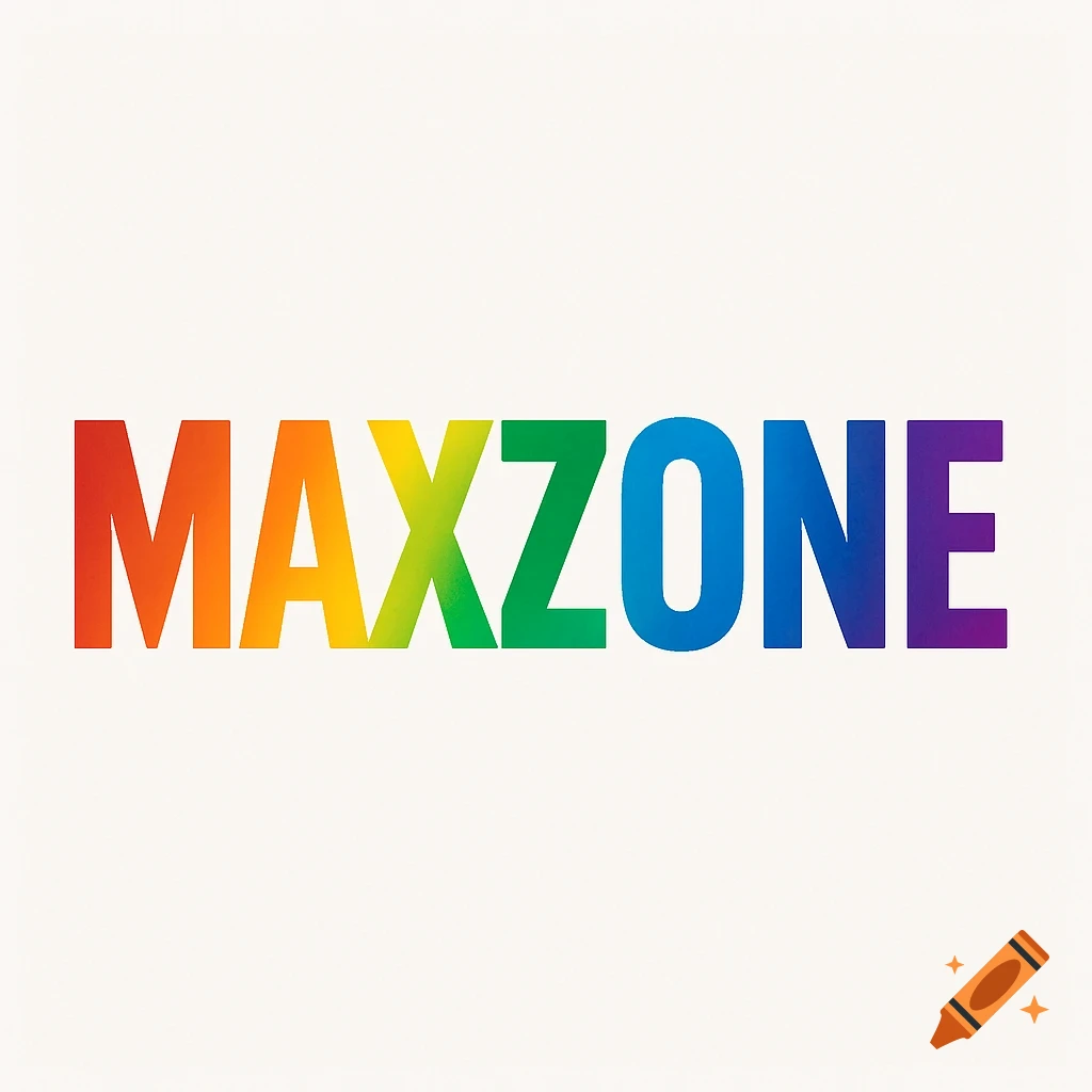 The word MAXZONE in rainbow colors.