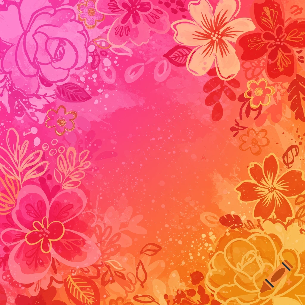 Colorful watercolor floral background