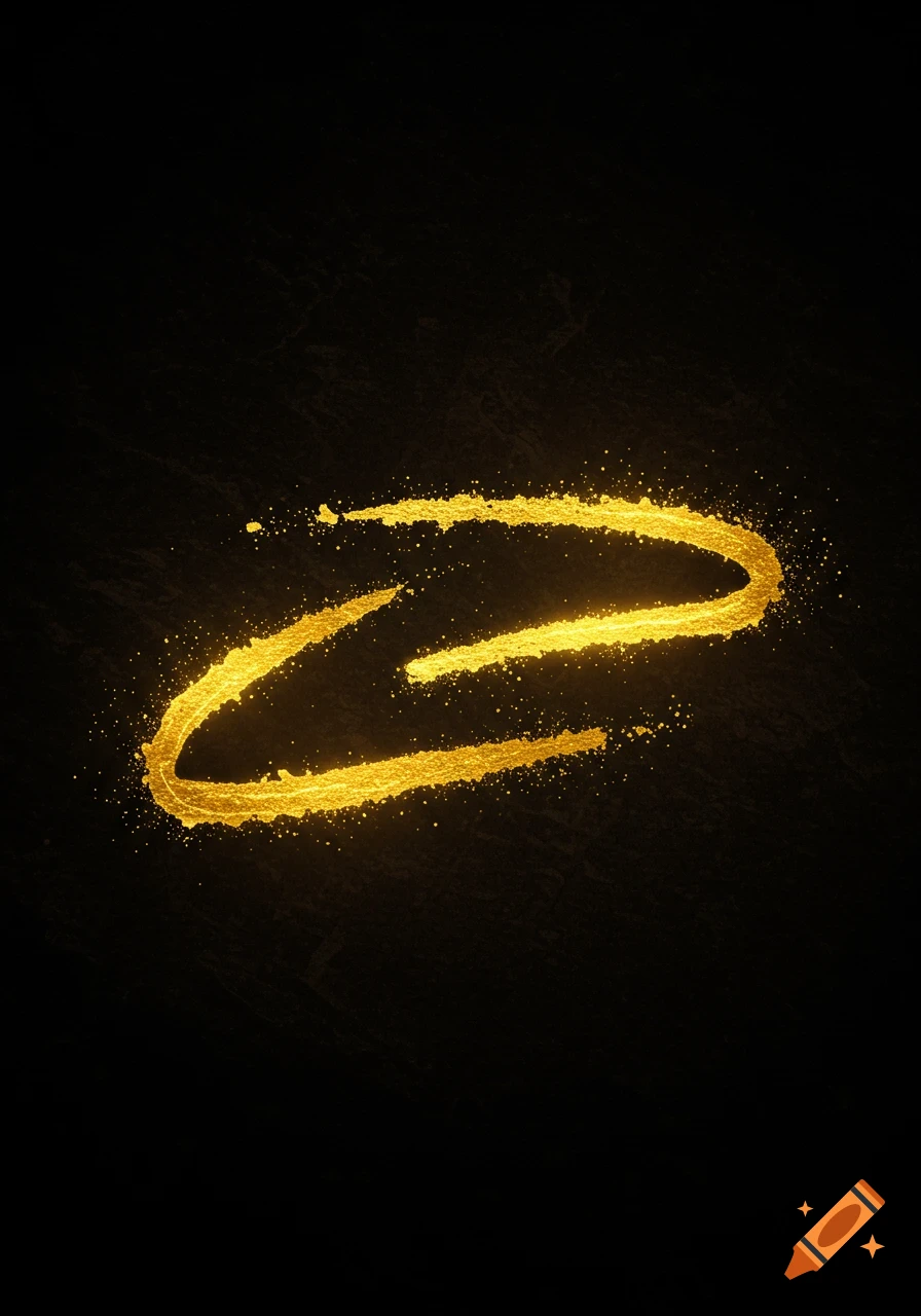 A glittering gold trace on a dark background.
