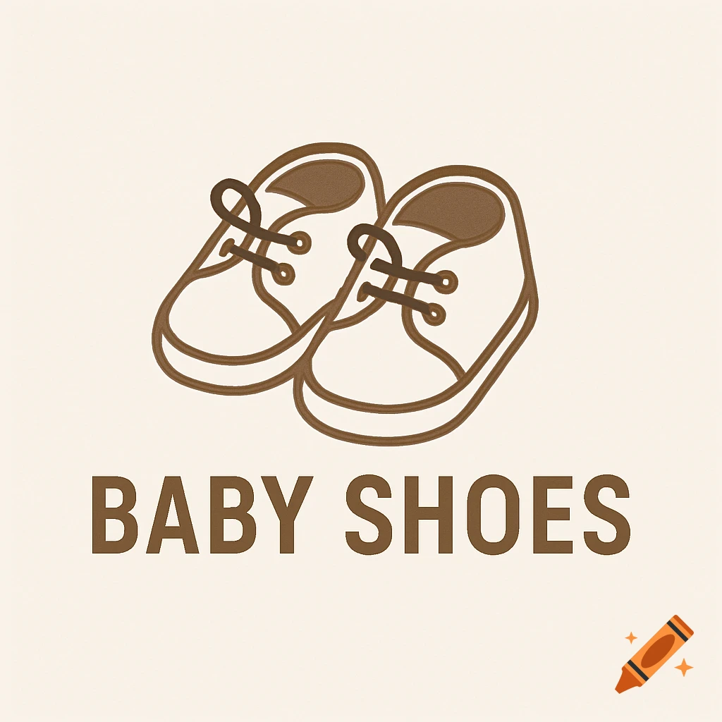 Illustration of two baby shoes above the text 'BABY SHOES'.