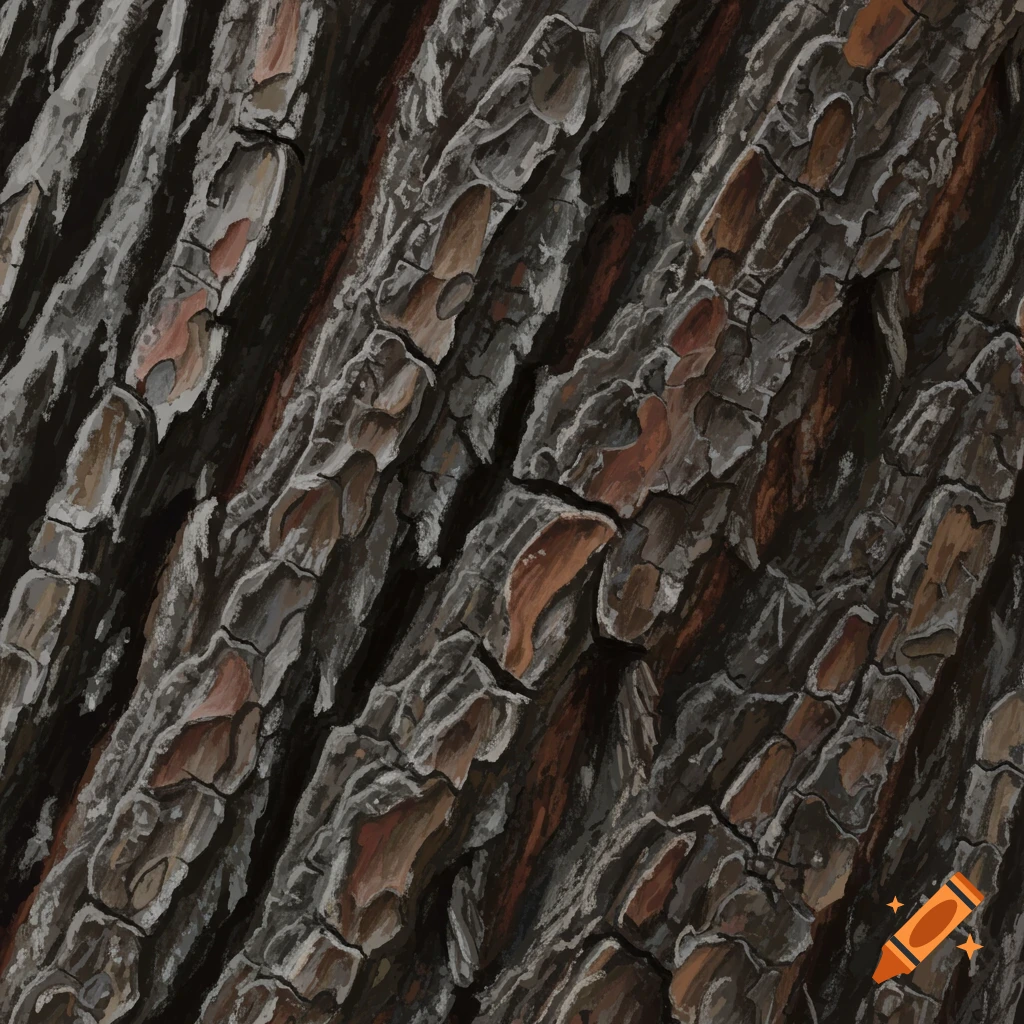 Close-up view of textured tree bark.