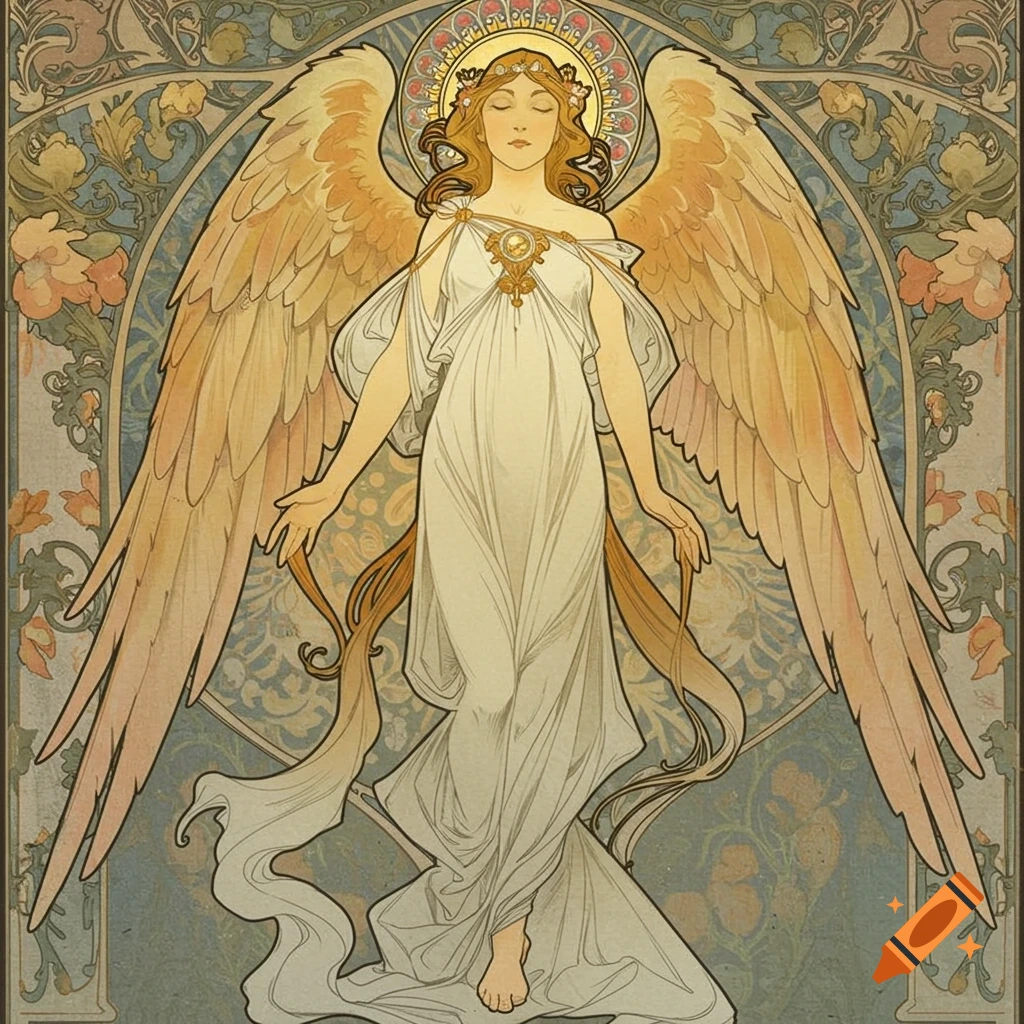 An angel in the Art Nouveau style
