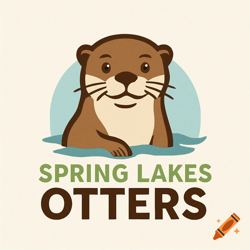 A cartoon logo of an otter swimming in water with the text SPRING LAKES OTTERS below.