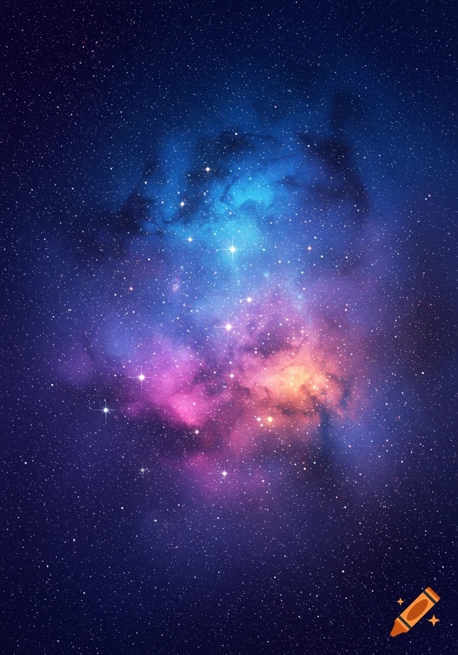 Colorful nebula and stars in deep space