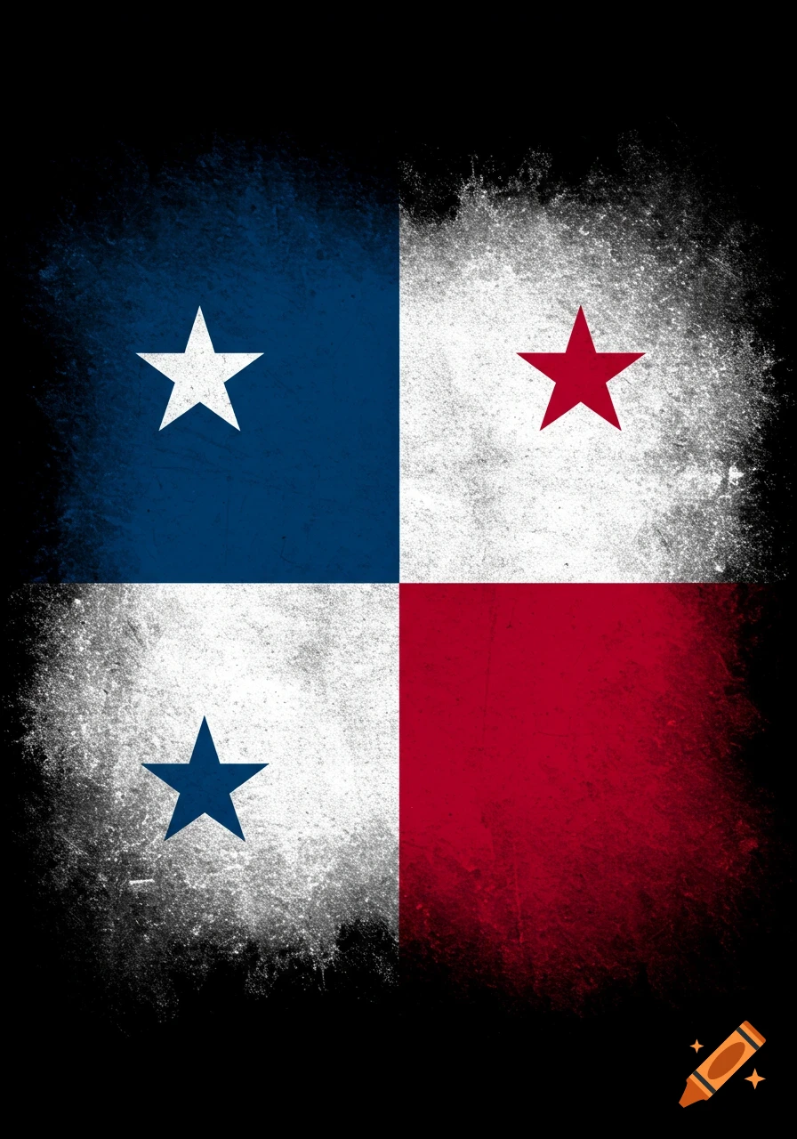 Grunge style depiction of the Panama flag