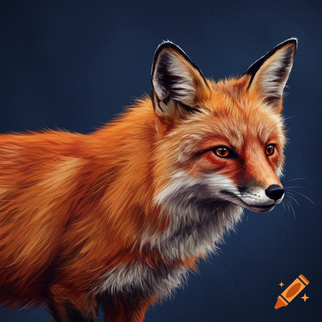 A digital painting of a red fox.