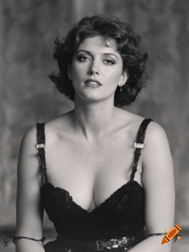 Black and white portrait of a woman with short curly hair
