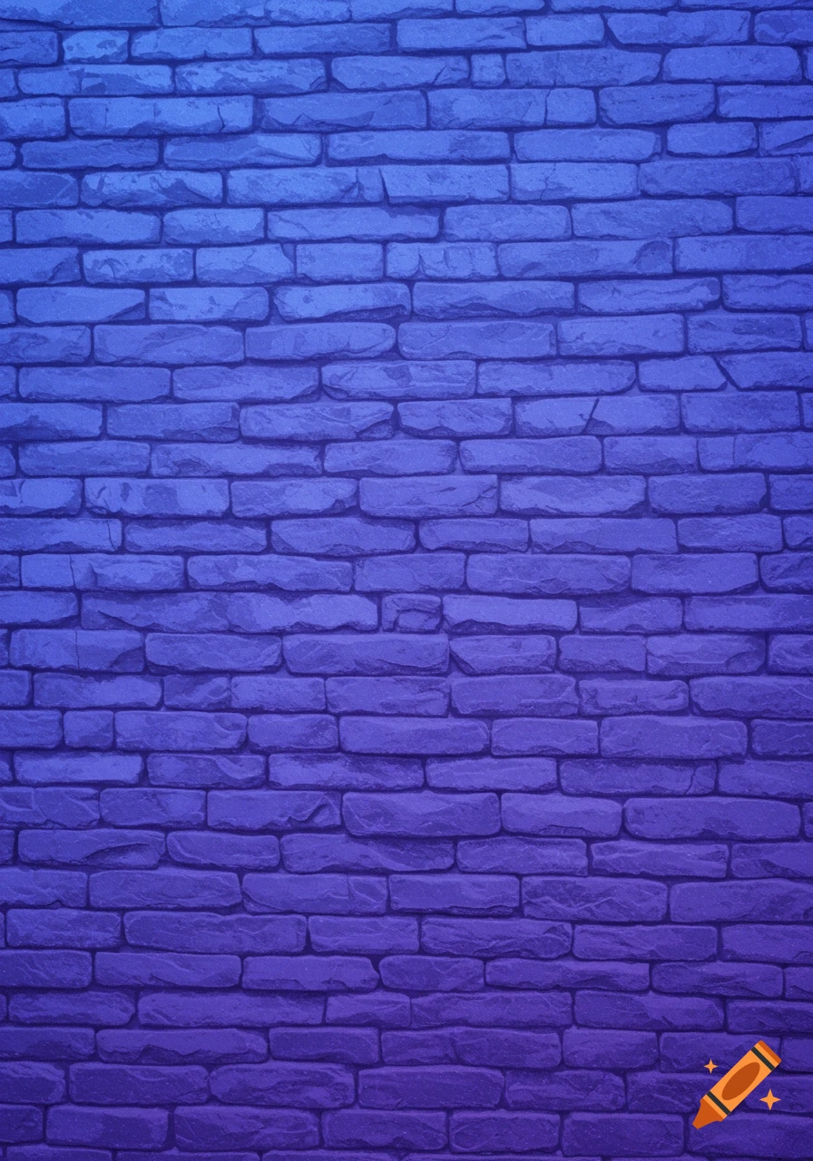 A brick wall with a blue to purple gradient