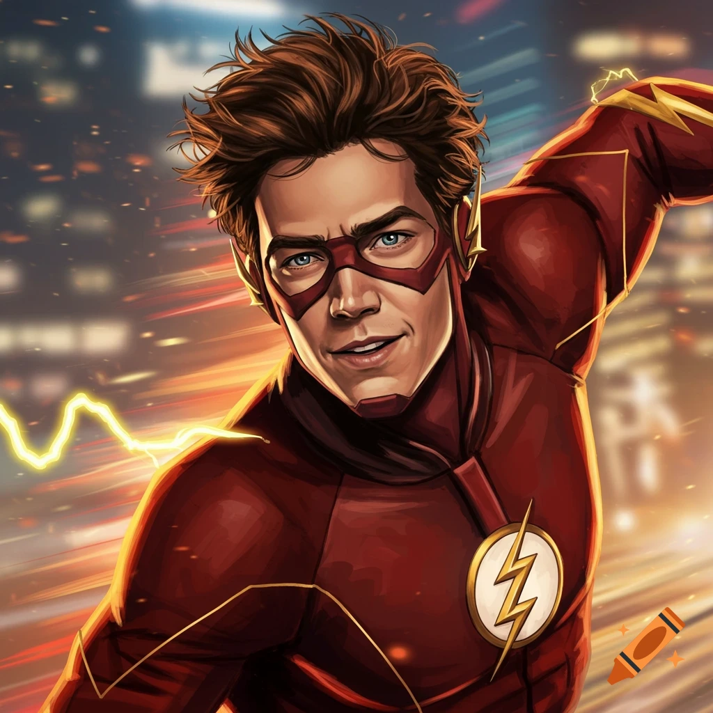 Illustration of The Flash (modern TV version) running at speed