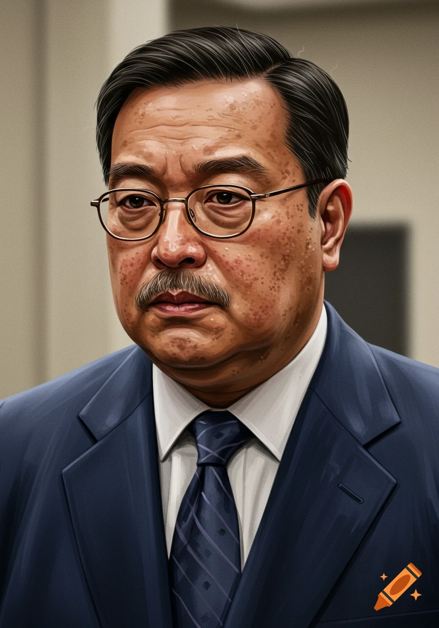 Portrait of a man in a suit with glasses and a mustache.