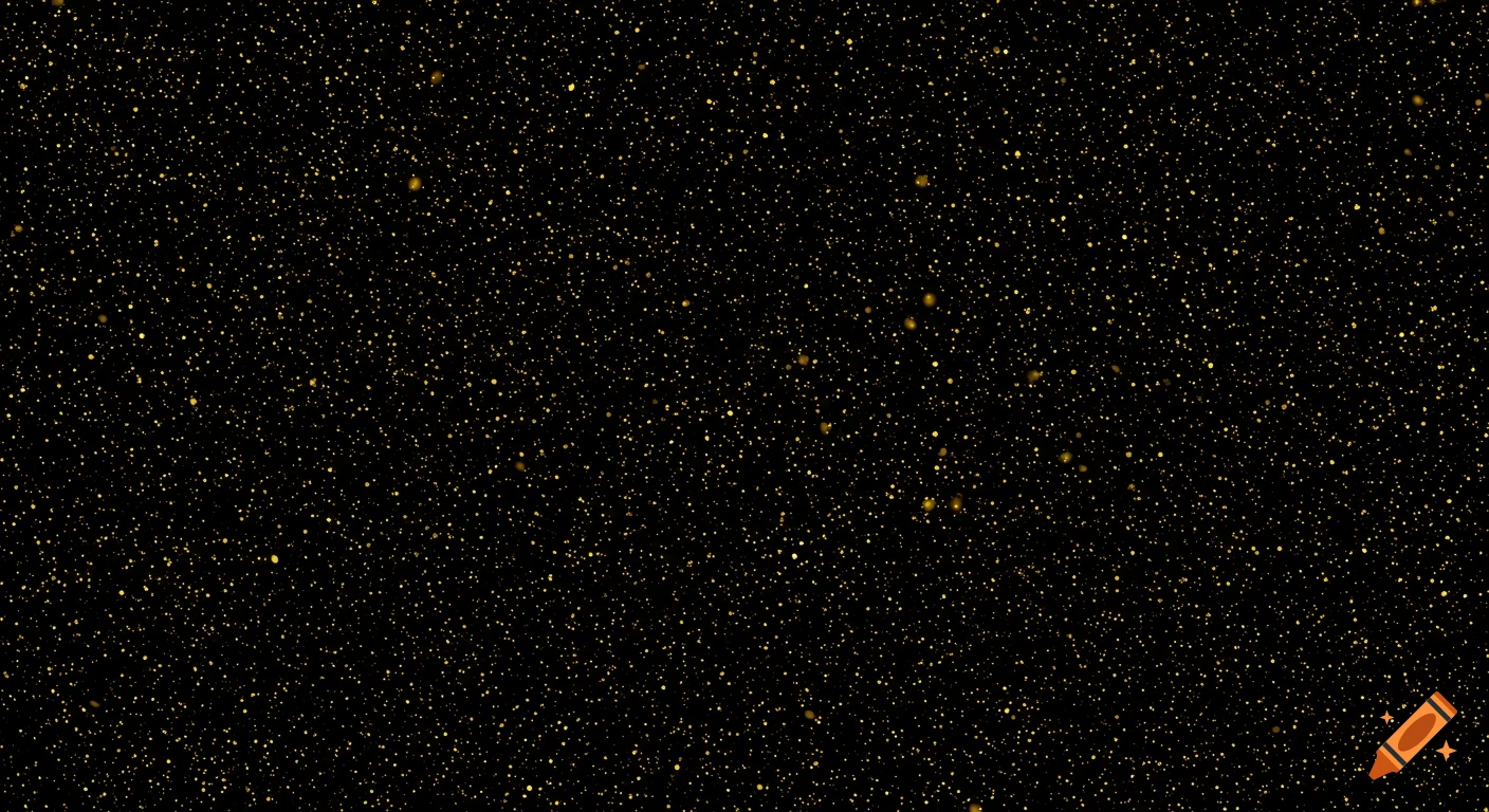 A black background covered in small, sparkling gold dots.