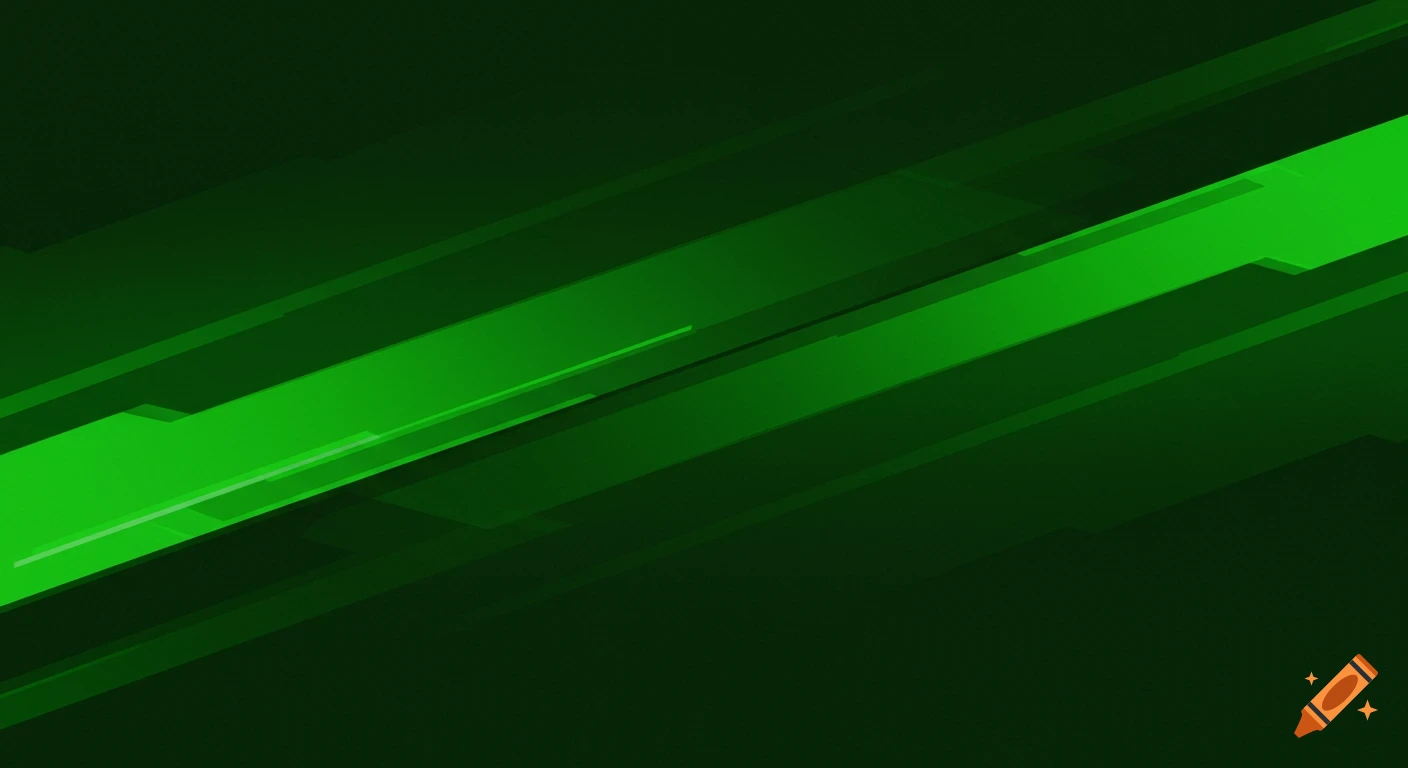 Abstract green background with overlapping geometric shapes