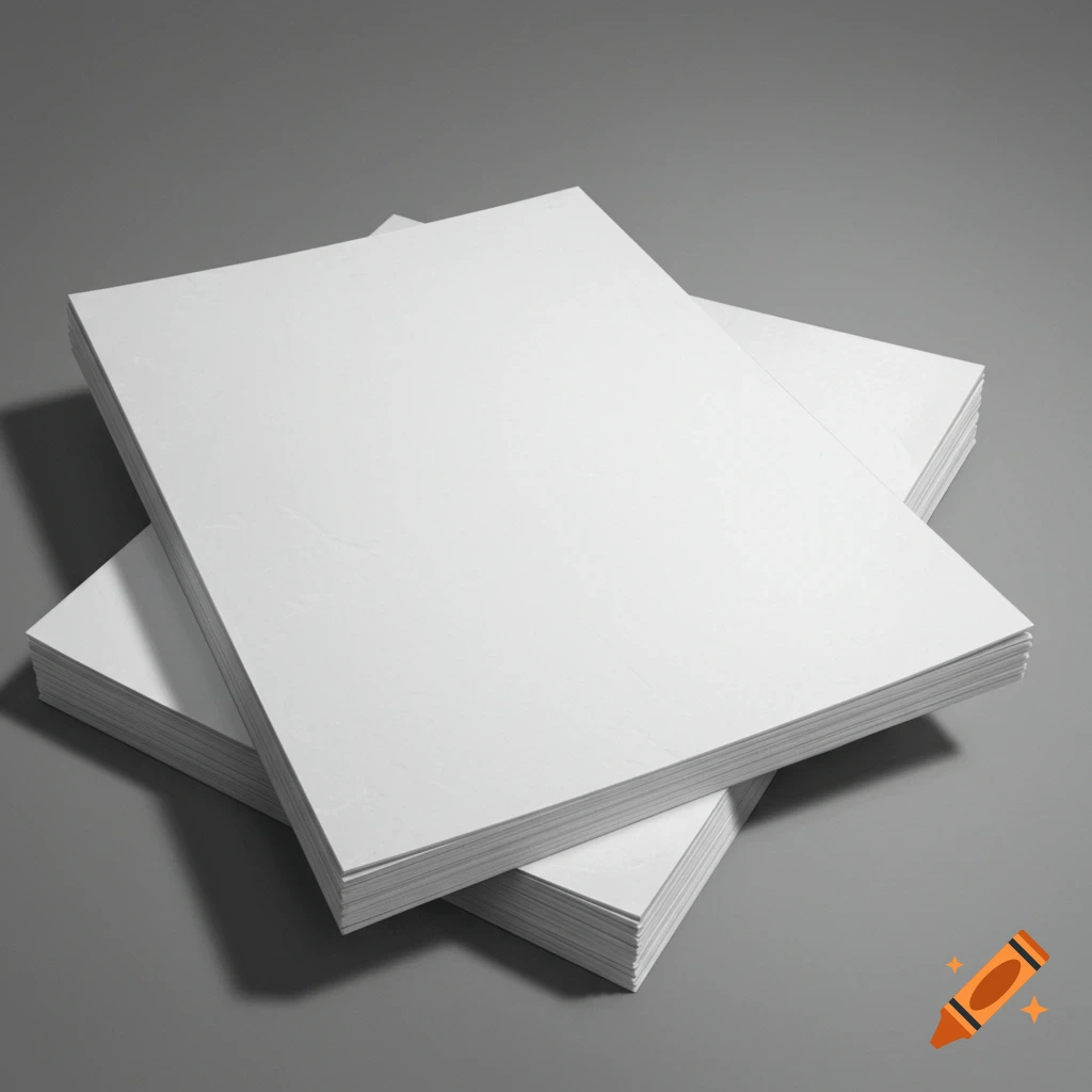 Stack of white paper on a grey background