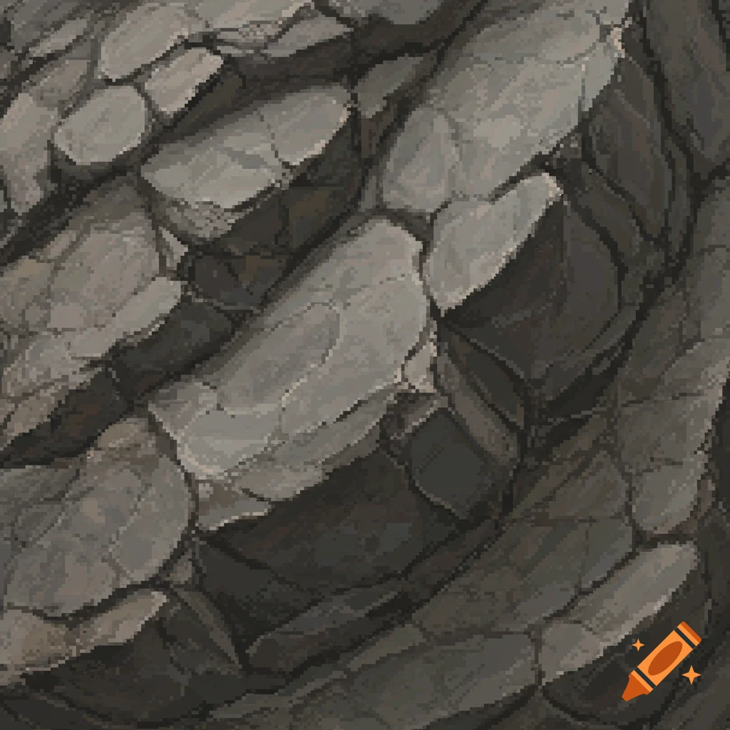A pixel art texture of grey rocks.