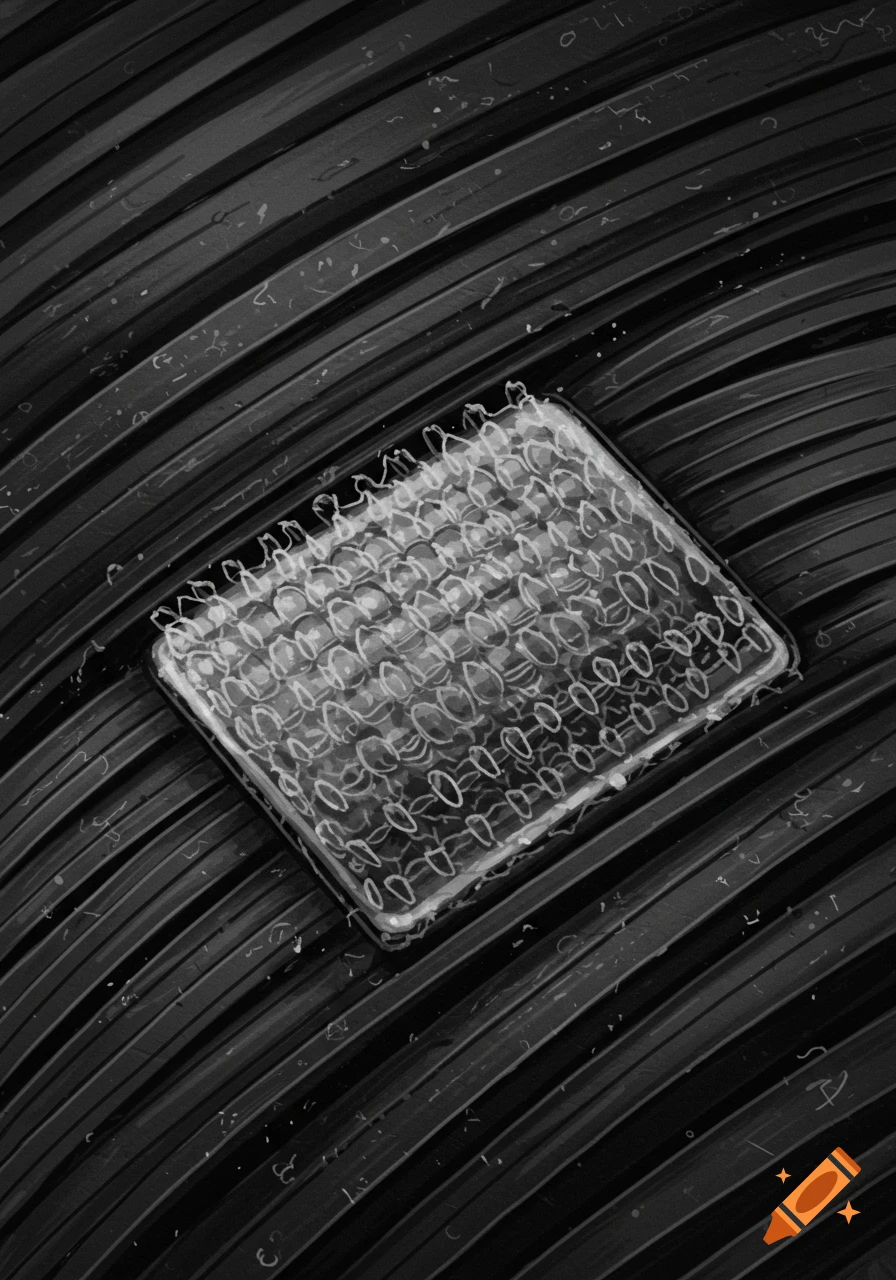 Black and white close-up of velcro fibers.