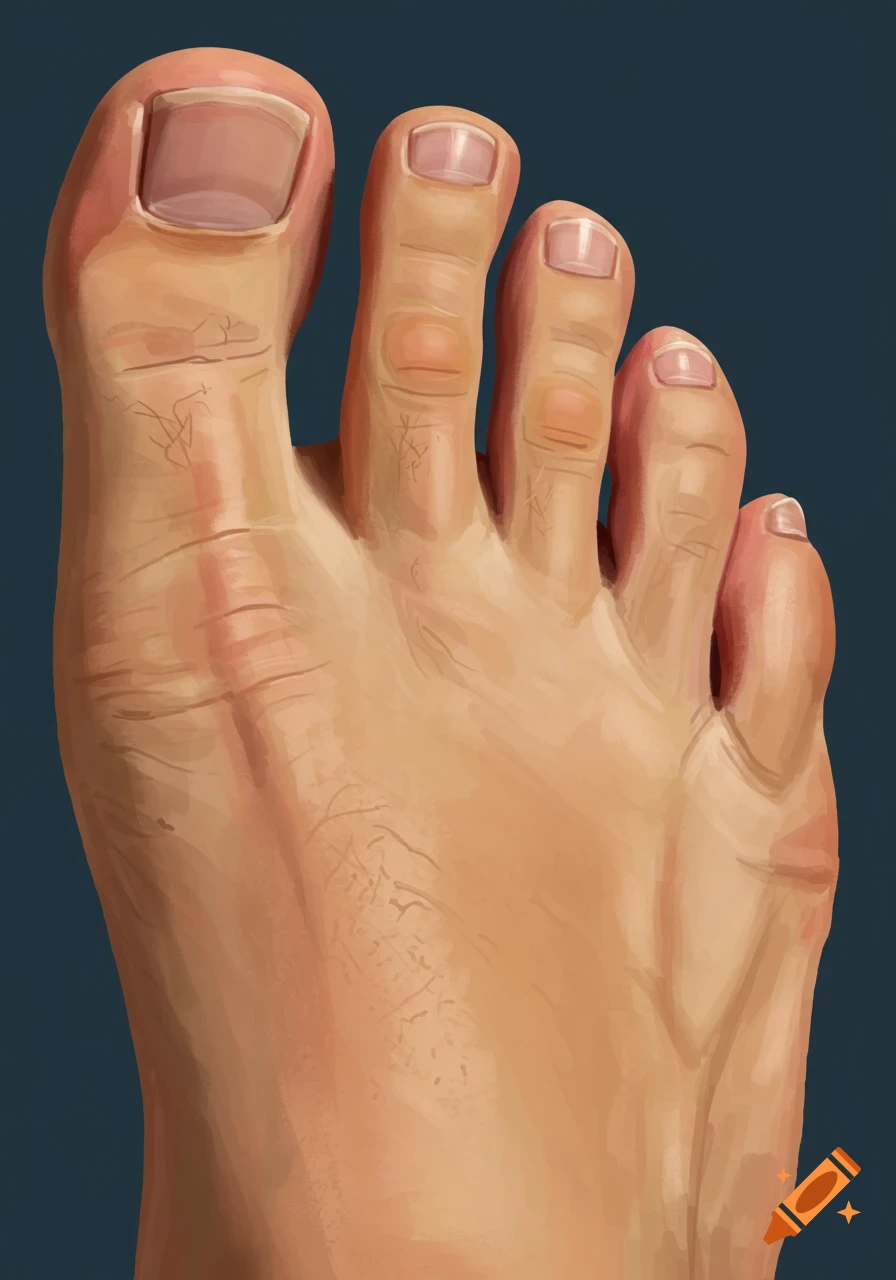 Close-up digital painting of a foot and toes.