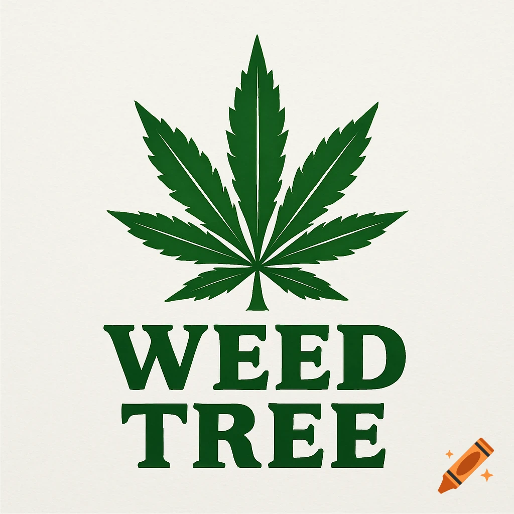 Green cannabis leaf logo above the words WEED TREE