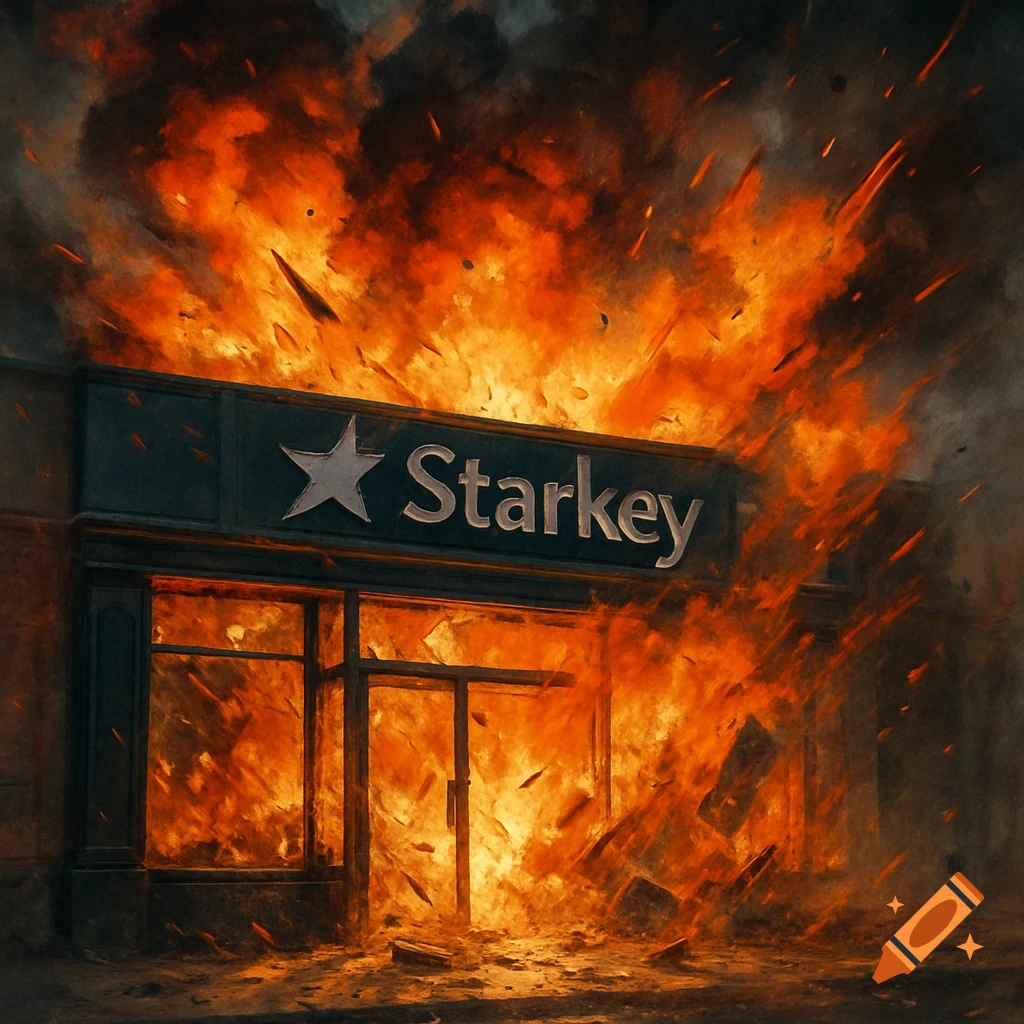 Storefront exploding in a fiery blast with debris flying.