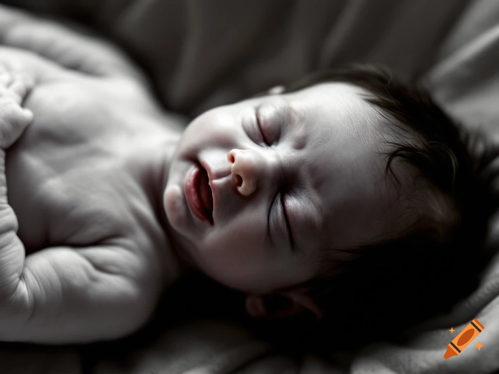 Close-up of a sleeping baby.