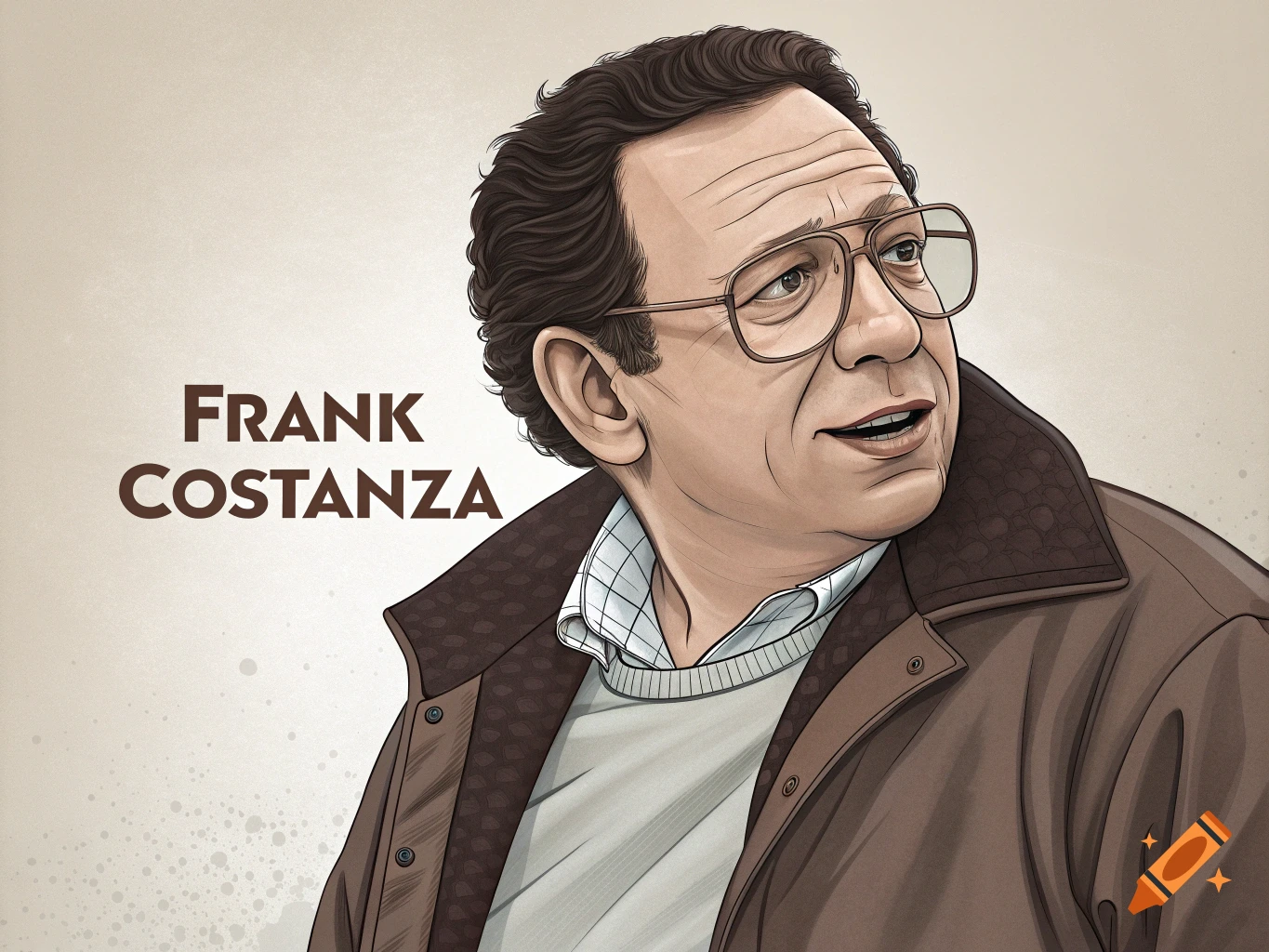 Stylized illustration of Frank Costanza.