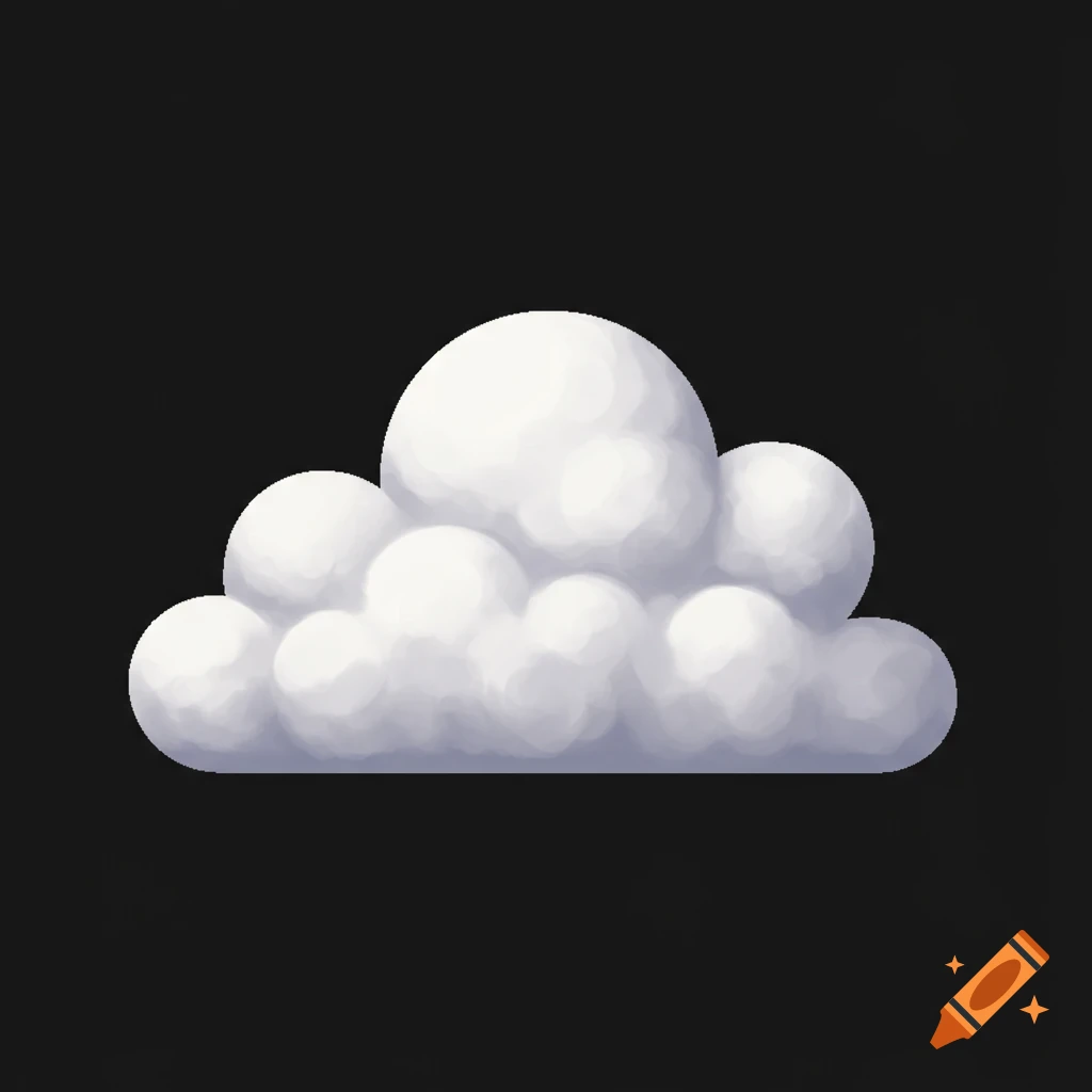 A stylized white cloud shape against a black background.