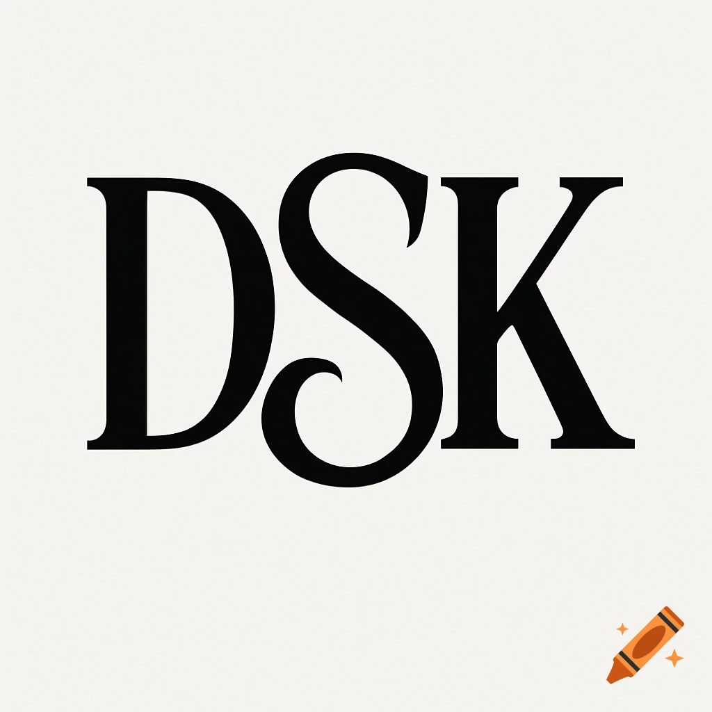 The letters DSK in a black serif font on a white background.
