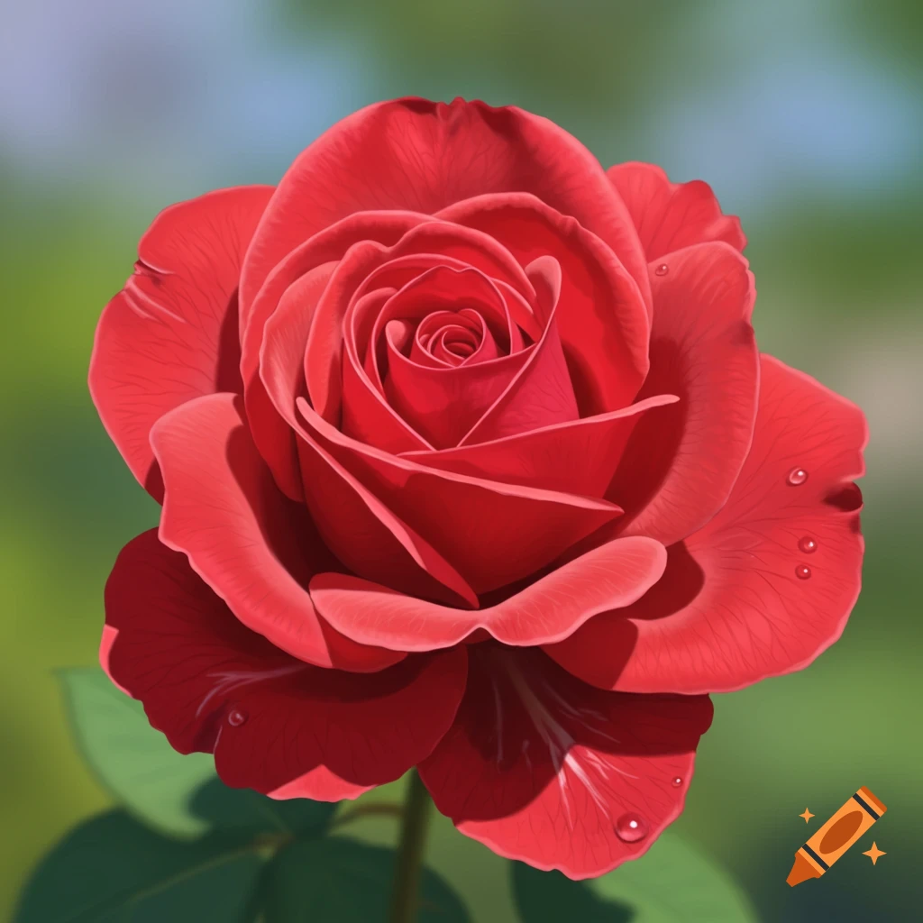 Close-up of a red rose with water droplets on petals
