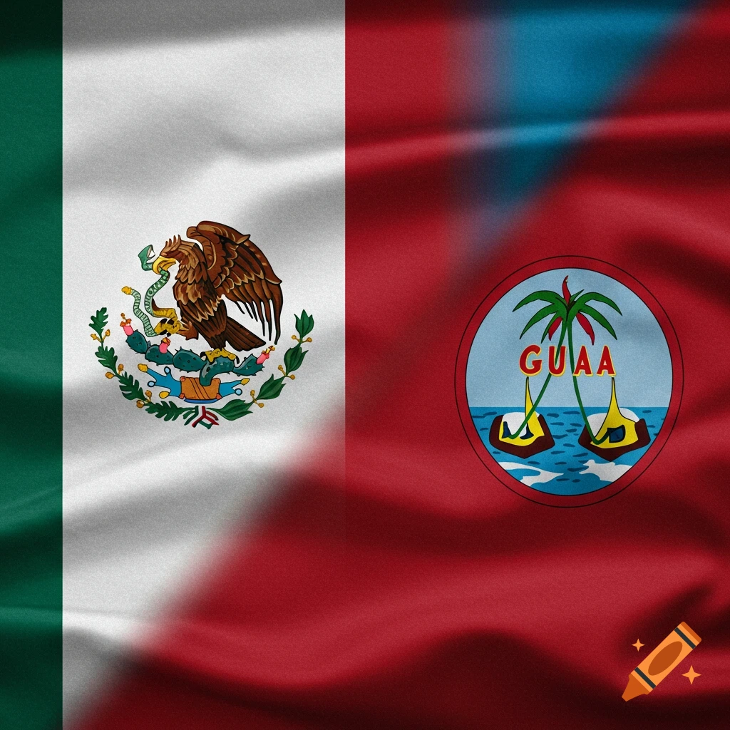 Combined Mexican and Guamanian flags