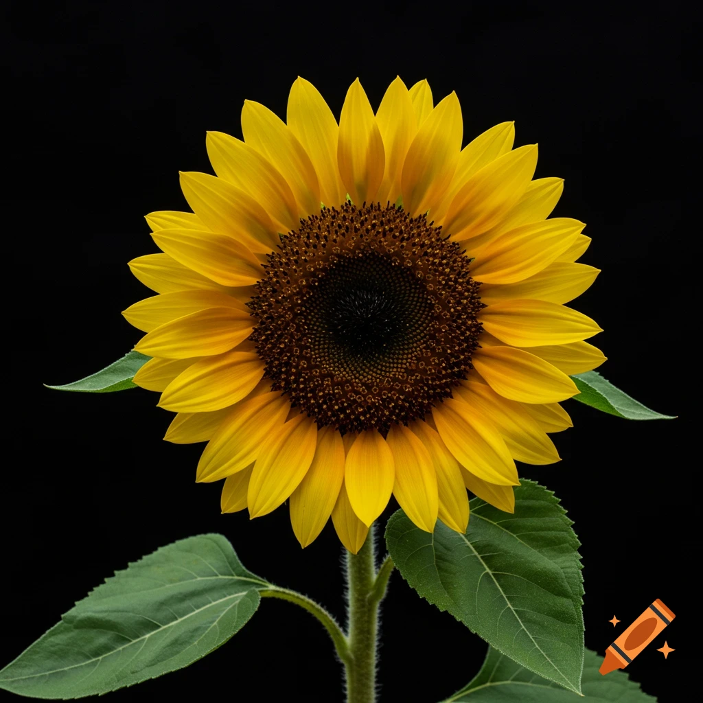 A vibrant yellow sunflower on a black background.