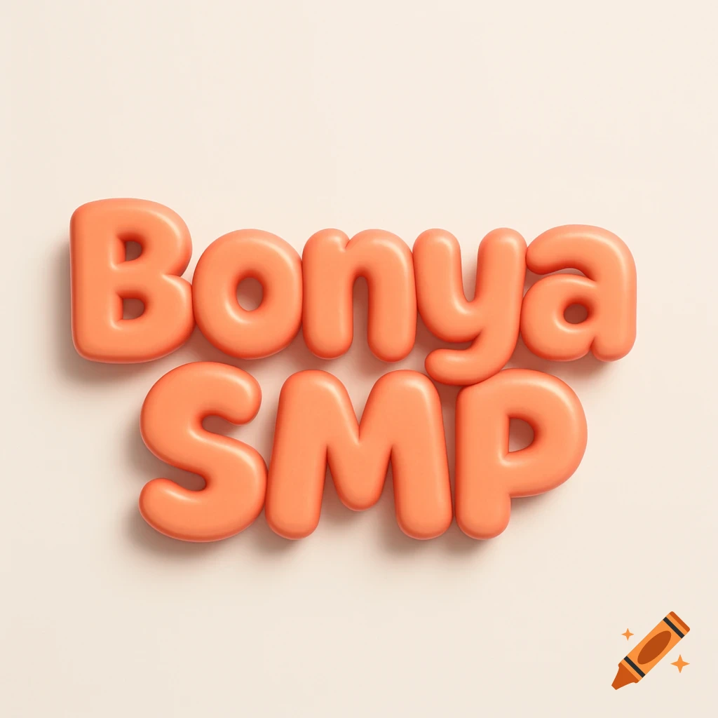 3D orange bubble text spelling "BonyaSMP" on a light background.