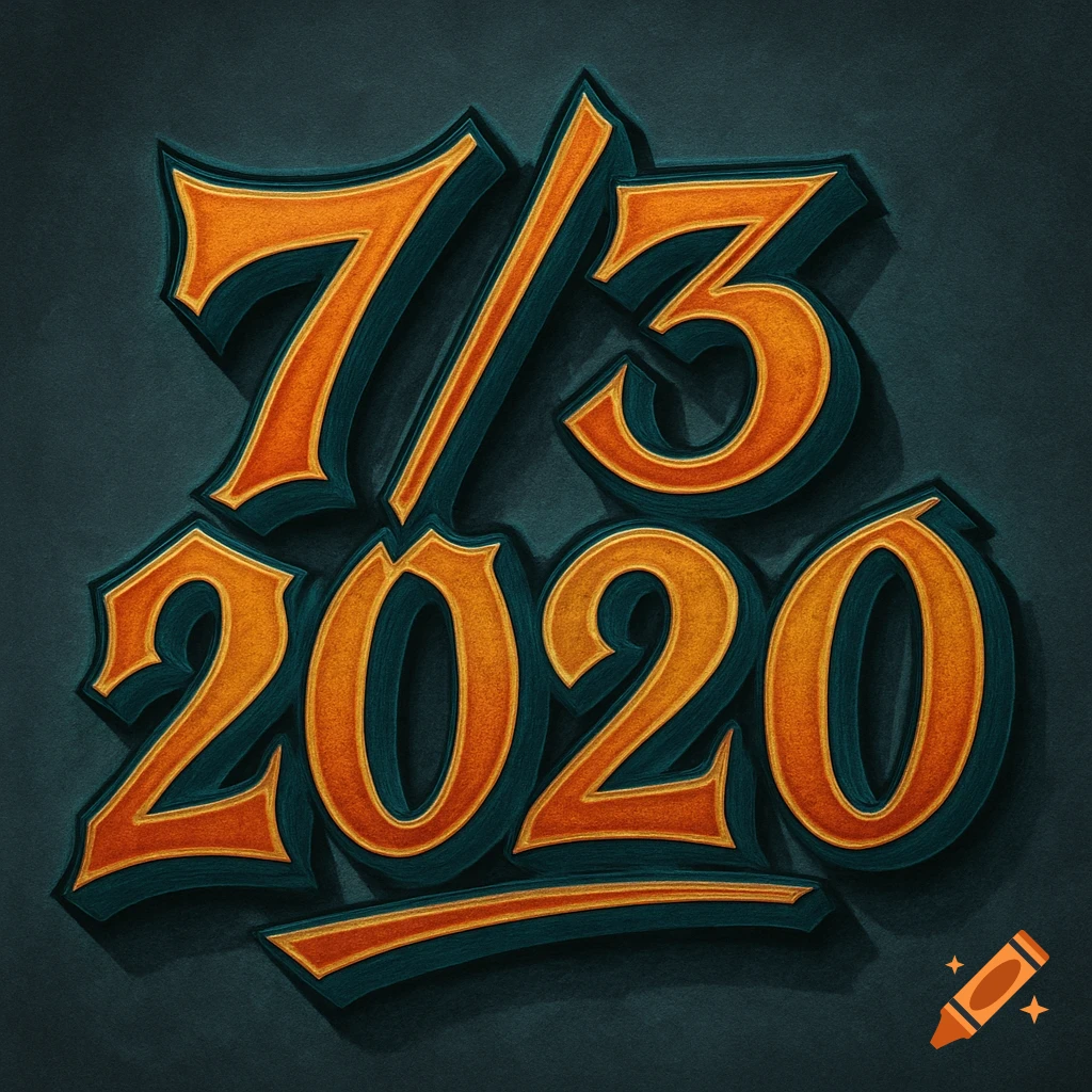 Stylized lettering shows the date 7/3 2020.