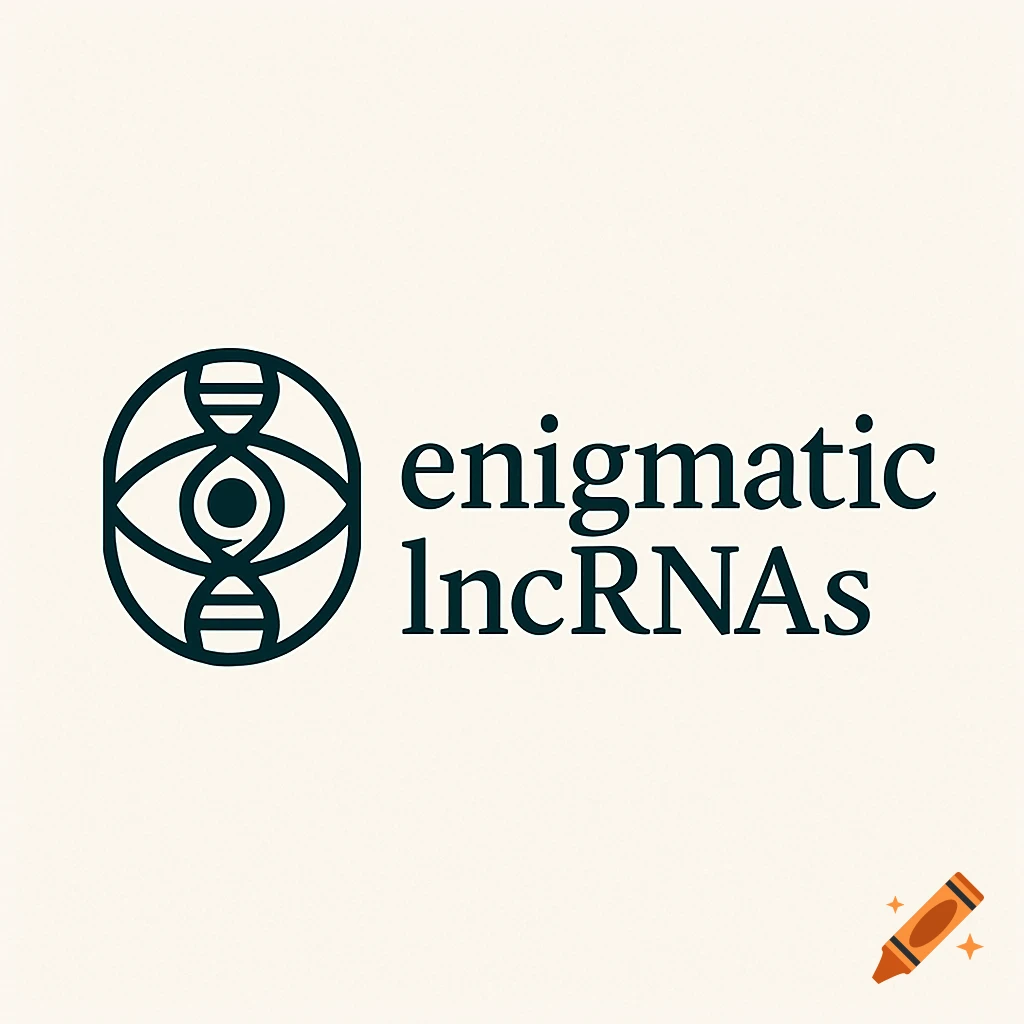 A logo featuring a geometric eye combined with a DNA helix symbol next to the text "enigmatic lncRNAs".