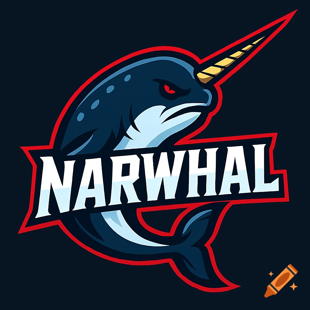 Stylized esports logo of a narwhal with the word NARWHAL.