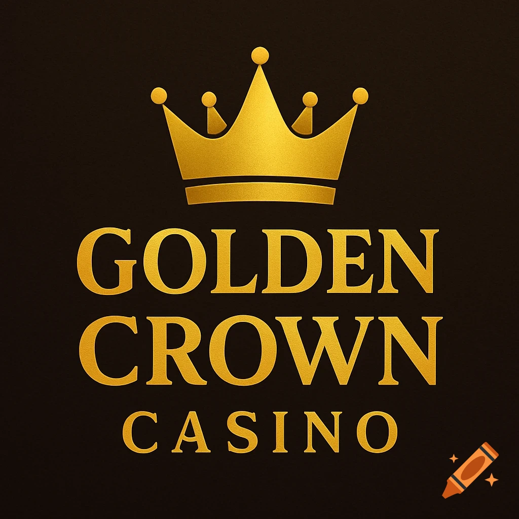 Golden crown logo above text 'GOLDEN CROWN CASINO' on dark background