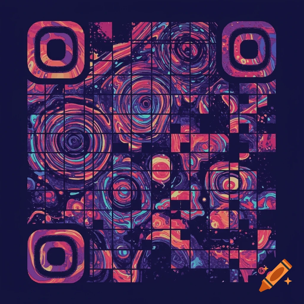 Abstract colorful QR code pattern