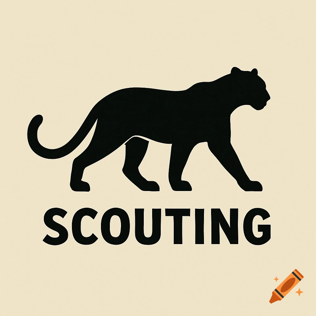 Black silhouette of a big cat above the word SCOUTING