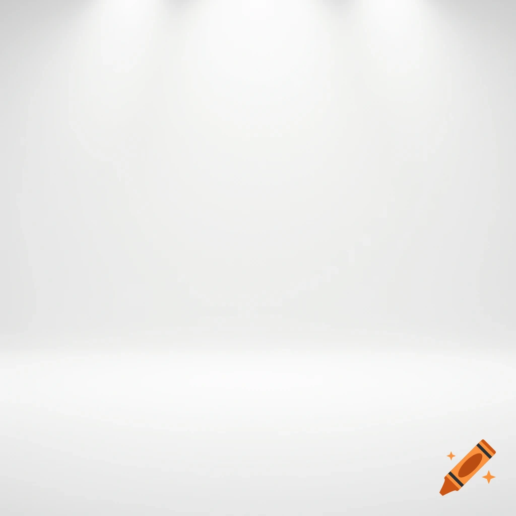 White studio background with subtle lighting