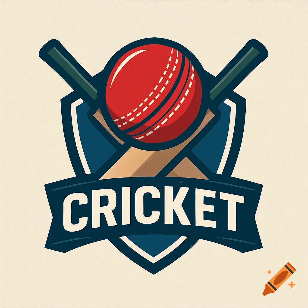 Cricket logo featuring a ball crossed bats and the word CRICKET.