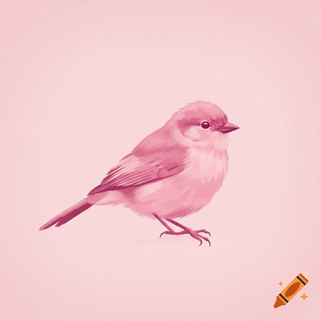 A minimalist pink monochrome bird.